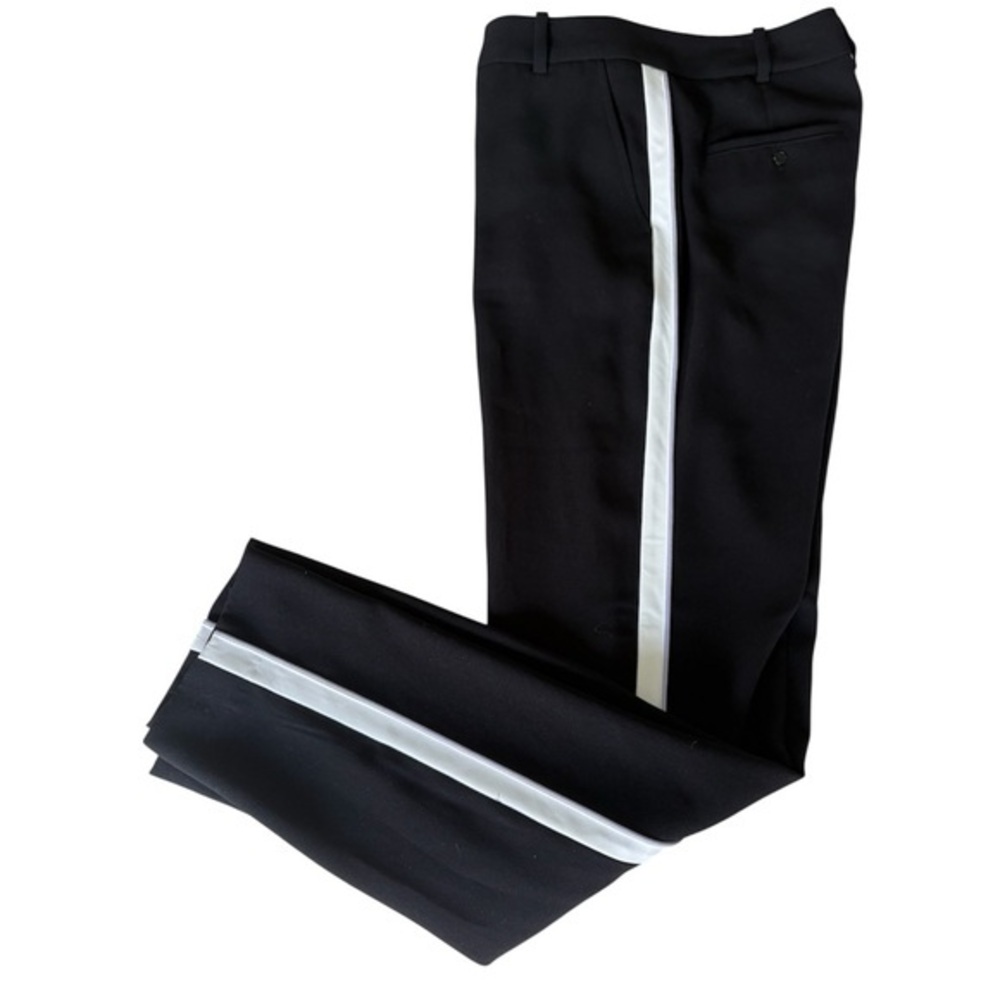 Little Moon Aritzia clover black dress pants with white + Lilac stripe size 6